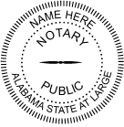 Alabama Round Pre-Inked Notary Stamp, 1 3/4" W