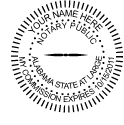 Alabama Round Pre-Inked Notary Stamp W/DATE, 1 3/4" W